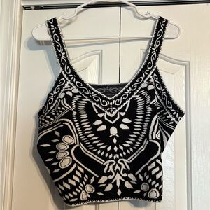 Express Black & White Crop Top
